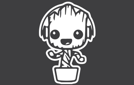Aufkleber - Baby Groot Two Negativ