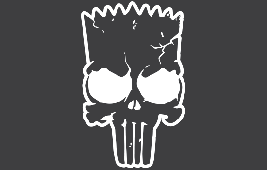 Aufkleber - Punisher Bart Negativ Aufkleber - Punisher Bart Negativ