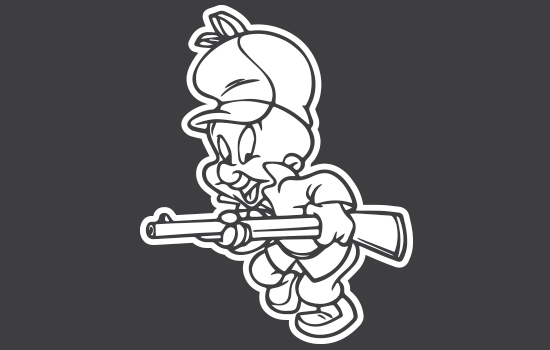 Aufkleber - Elmer Fudd Negativ Aufkleber - Elmer Fudd Negativ