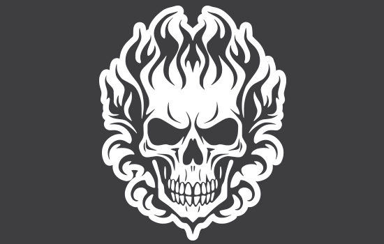 Aufkleber - Ghost Rider Skull Negativ