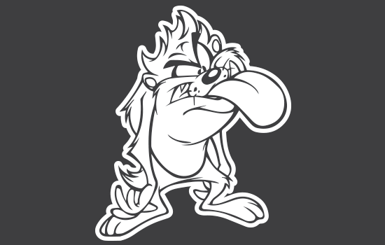 Aufkleber - Tazmanian Devil Negativ Aufkleber - Tazmanian Devil Negativ