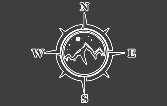 Aufkleber - Compass Mountain Negativ Aufkleber - Compass Mountain Negativ