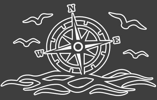 Aufkleber - Compass Sea Negativ Aufkleber - Compass Sea Negativ