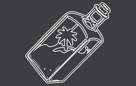 Aufkleber - Palm in a Bottle Negativ Aufkleber - Palm in a Bottle Negativ