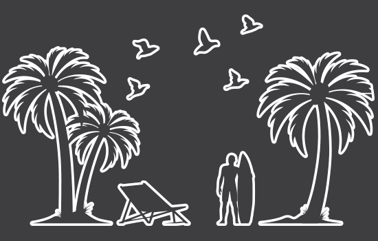 Aufkleber - Palms Negativ Aufkleber - Palms Negativ