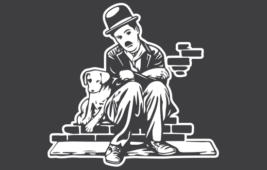 Aufkleber - Charlie Chaplin Negativ Aufkleber - Charlie Chaplin Negativ