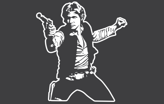 Aufkleber - Han SoloNegativ Aufkleber - Han Solo Negativ