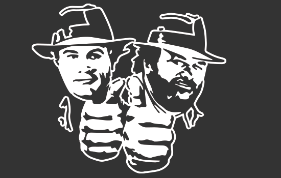 Aufkleber - Bud Spencer - Terrence Hill 2 Negativ