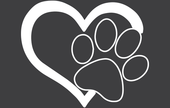 Aufkleber - Dogspaw Heart Negativ Aufkleber - Dogspaw Heart Negativ