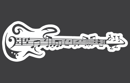 Aufkleber - Notes Guitar Negativ Aufkleber - Notes Guitar Negativ