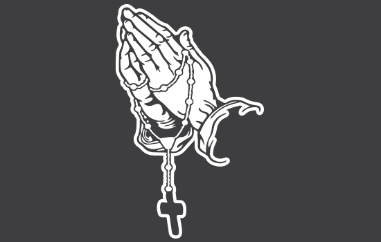 Aufkleber - Prayer Hands Negativ Aufkleber - Prayer Hands Negativ