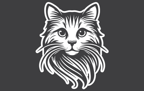 Aufkleber - Tribaled Cat Head Negativ Aufkleber - Tribaled Cat Head Negativ