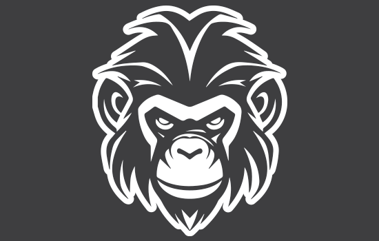 Aufkleber - Tribaled Monkey Head Negativ Aufkleber - Tribaled Monkey Head Negativ